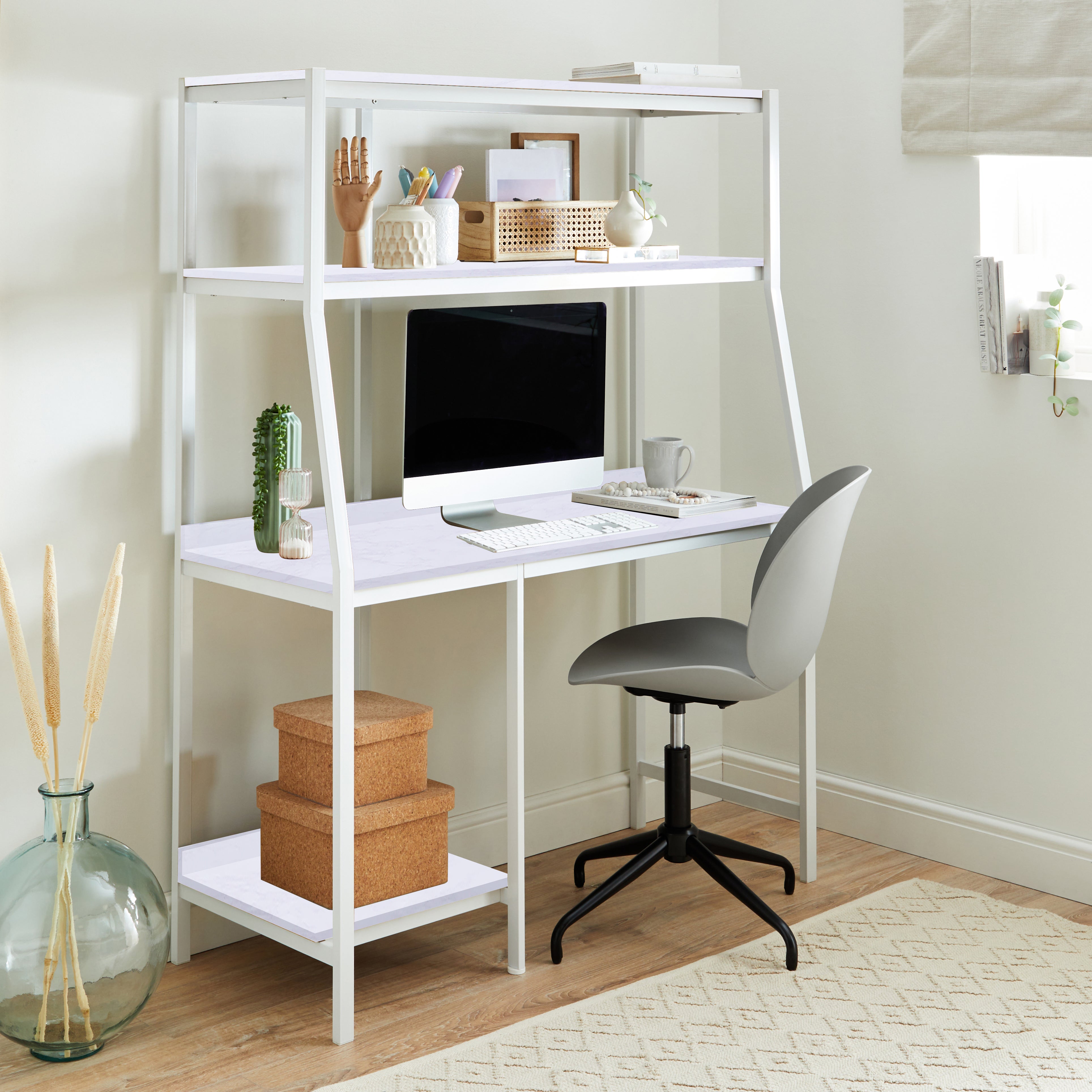 Marina Marble Effect Ladder Desk Marble