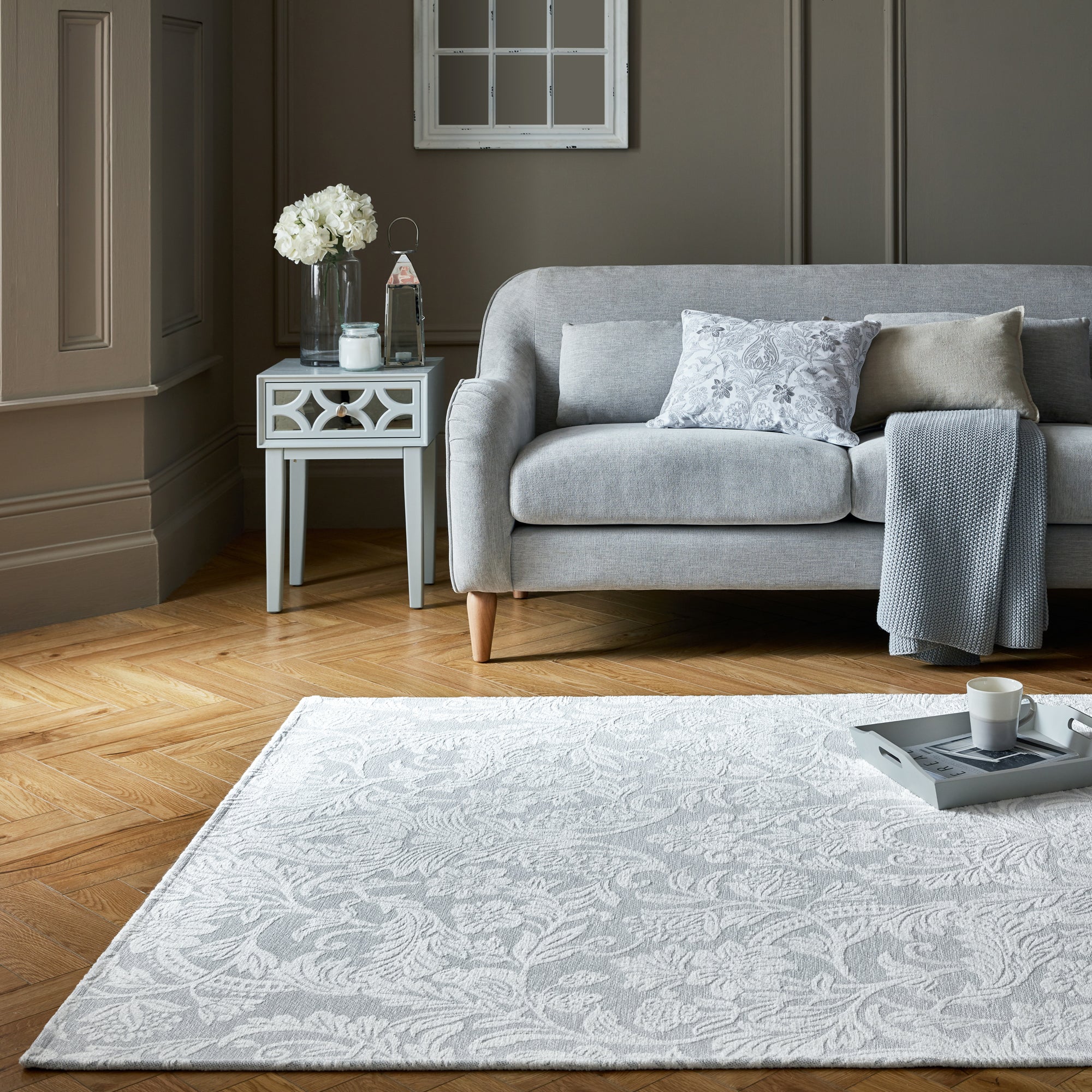 Dorma Winchester Chenille Rug Grey