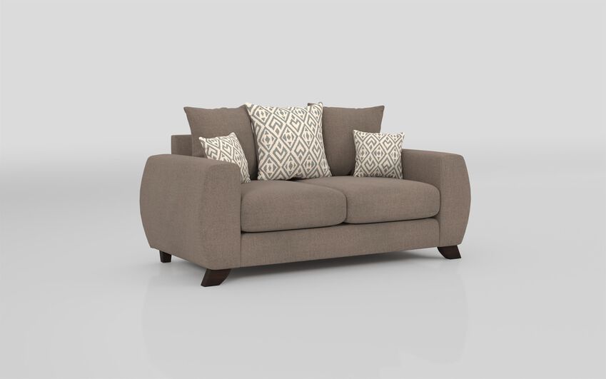 ScS Living Brown Aspen Fabric 2 Seater Scatter Back Sofa