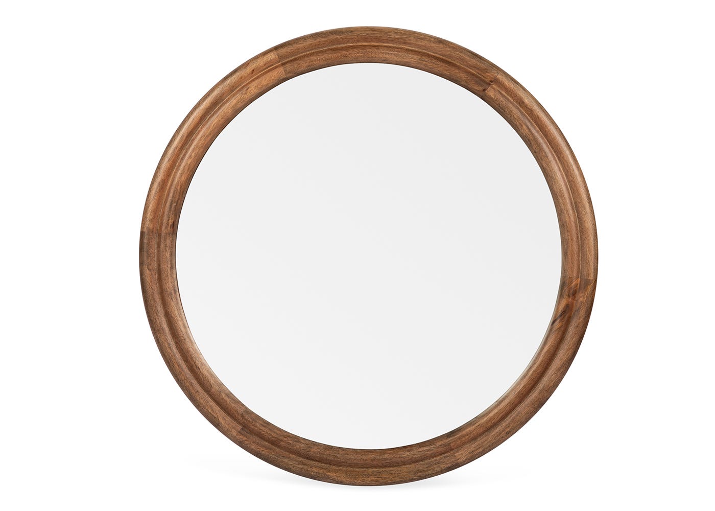 Heal's Genoa Round Wooden Wall Mirror Walnut Finish 80cm