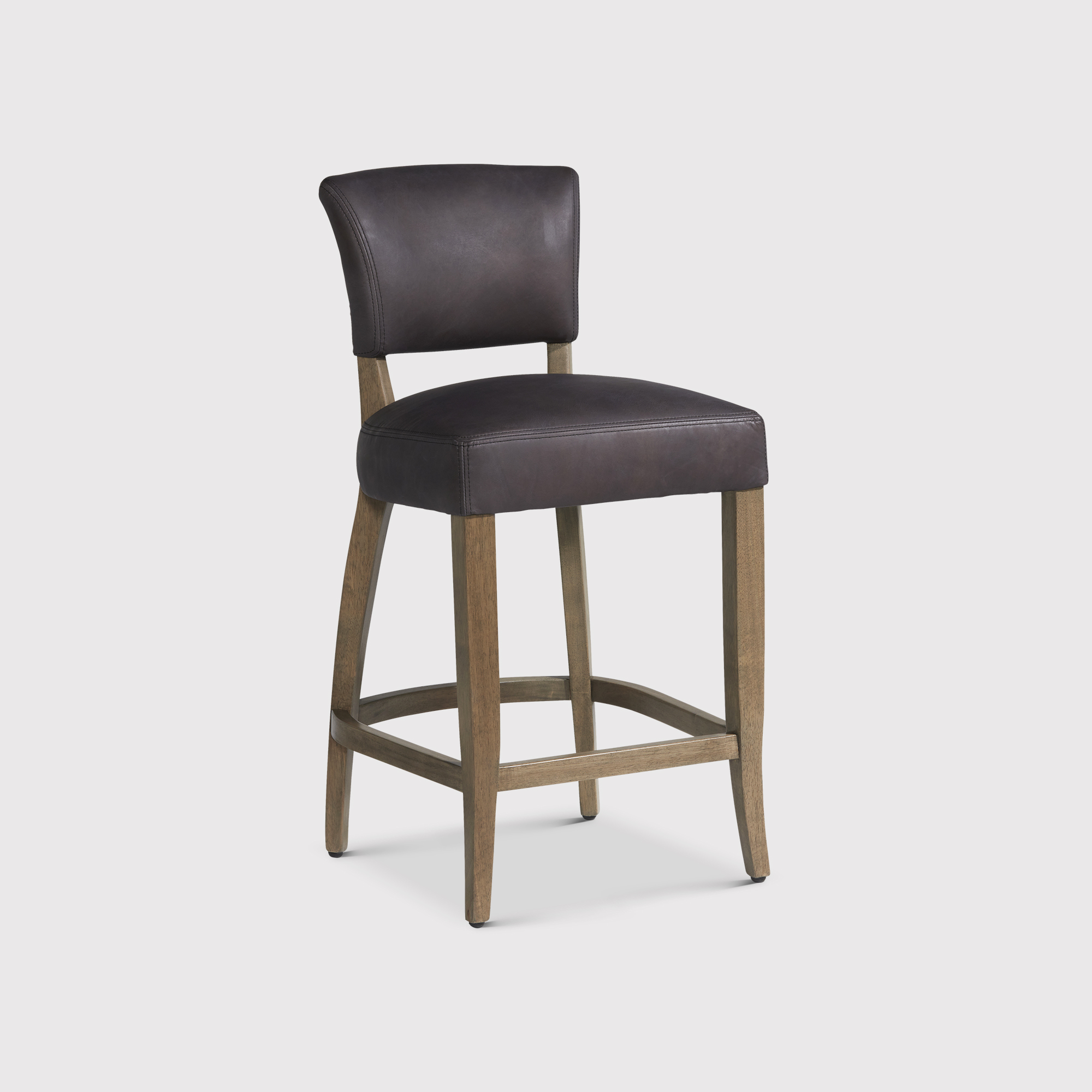 Timothy Oulton Mimi Barstool, Black Leather | Barker & Stonehouse