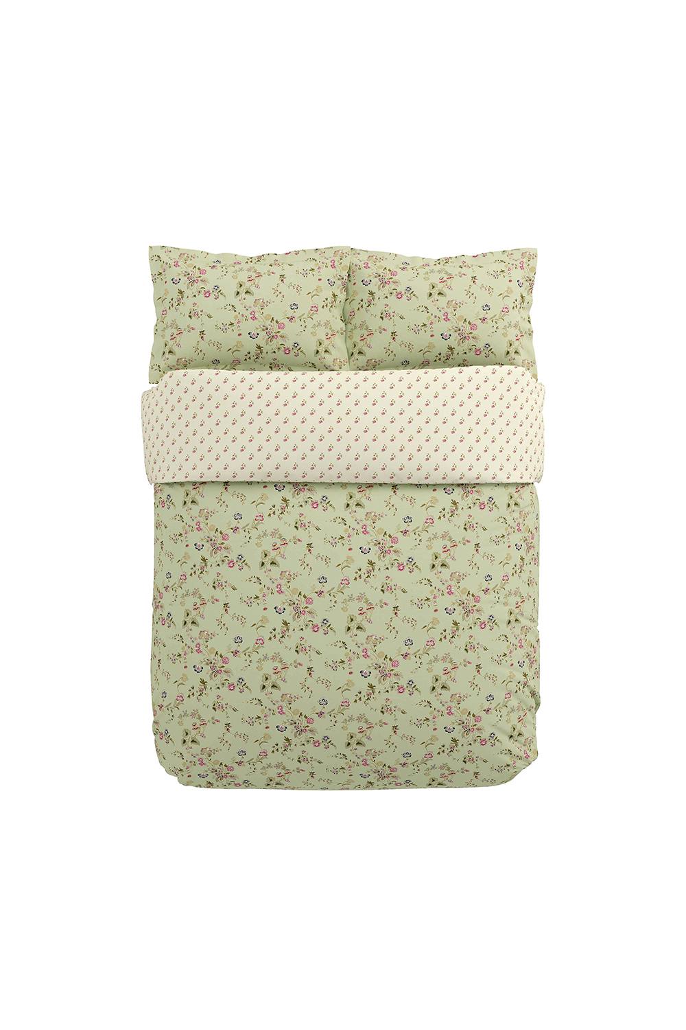 Sanderson 'Nectar Fields' Cotton Duvet Cover Set in Green 4