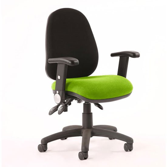 Luna III Office Chair With Myrrh Green Seat Adjustable Arms