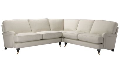 Bluebell Asym. Crn: LHF 2.5 Seat w RHF 2 Seat in Canvas Pure Belgian Linen - sofa.com