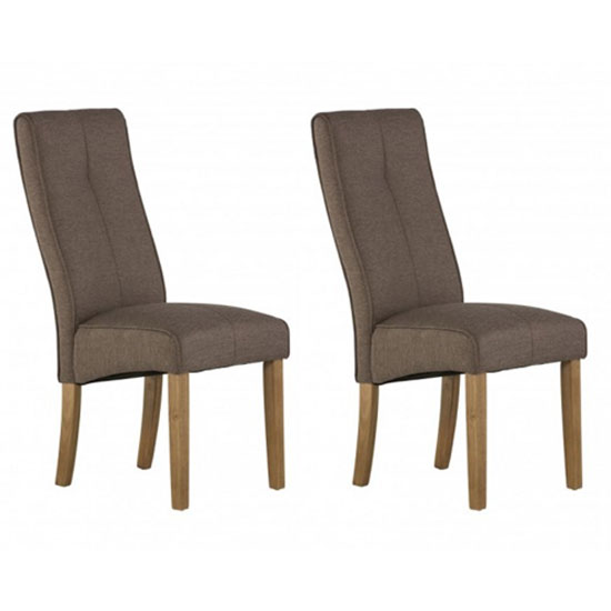 Denver Taupe Fabric Dining Chair In A Pair