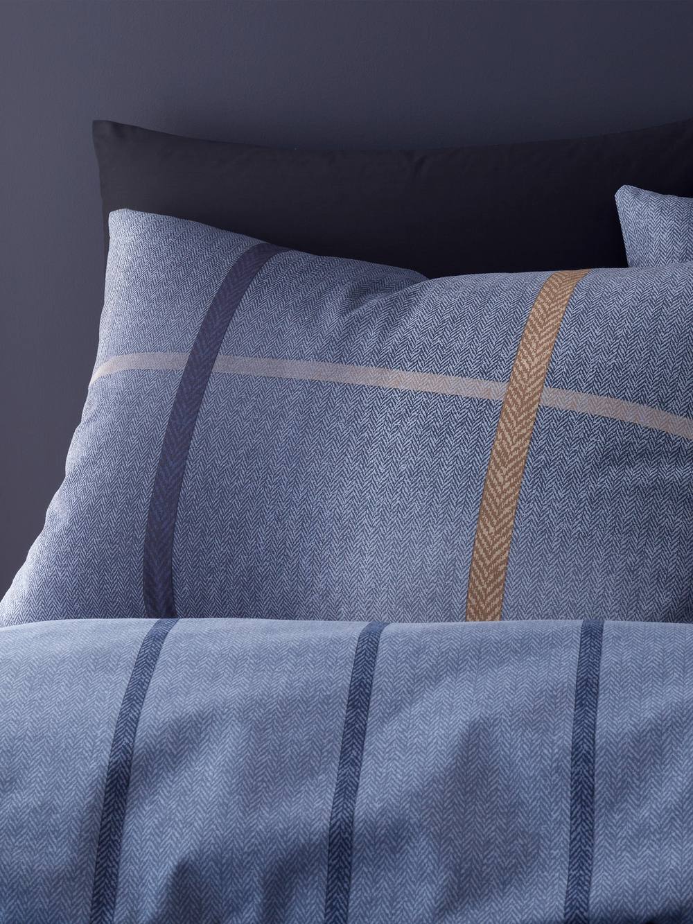 Catherine Lansfield 'Brushed Cotton Melrose Tweed Check' Duvet Cover Set in Blue 3
