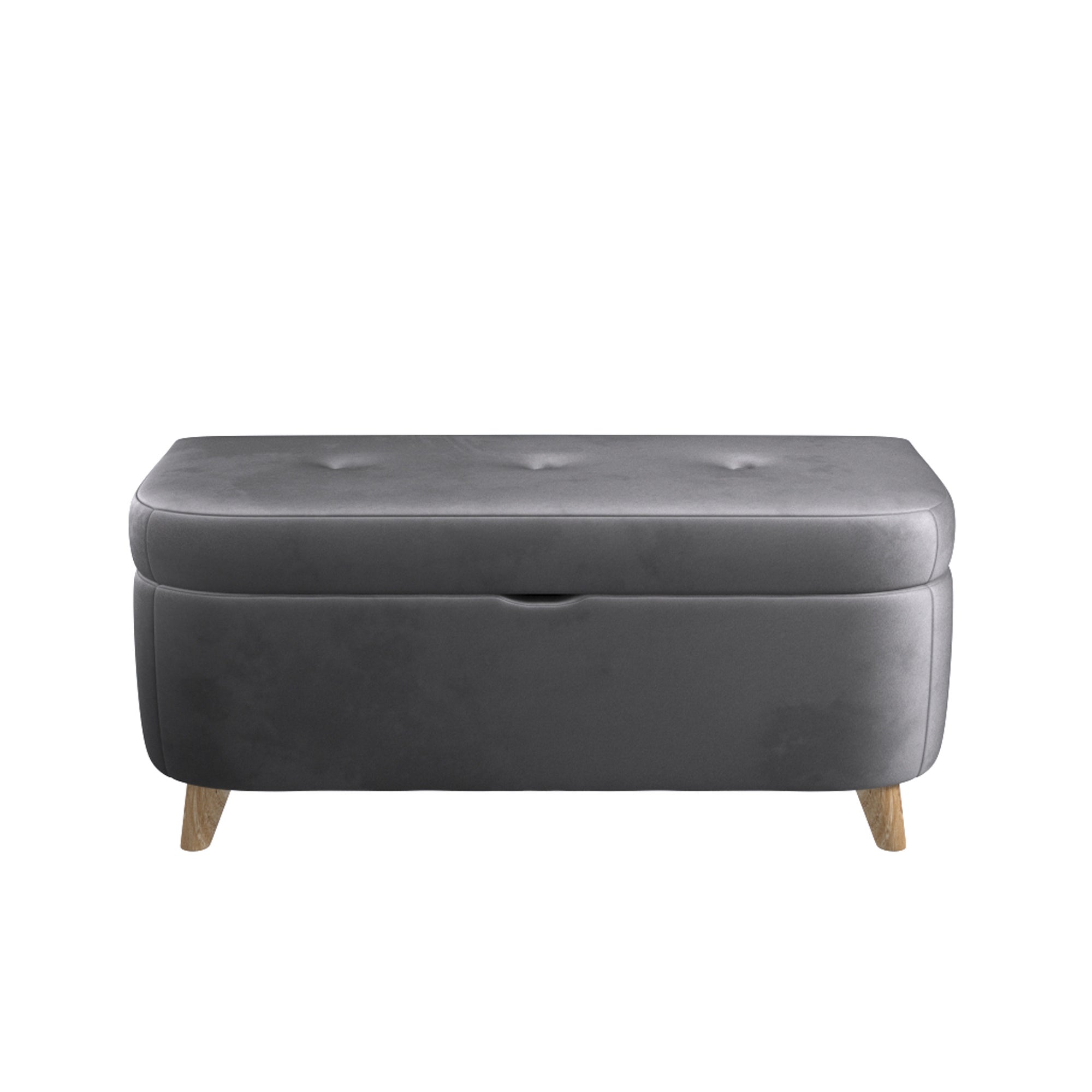 Halston Velvet Ottoman Grey