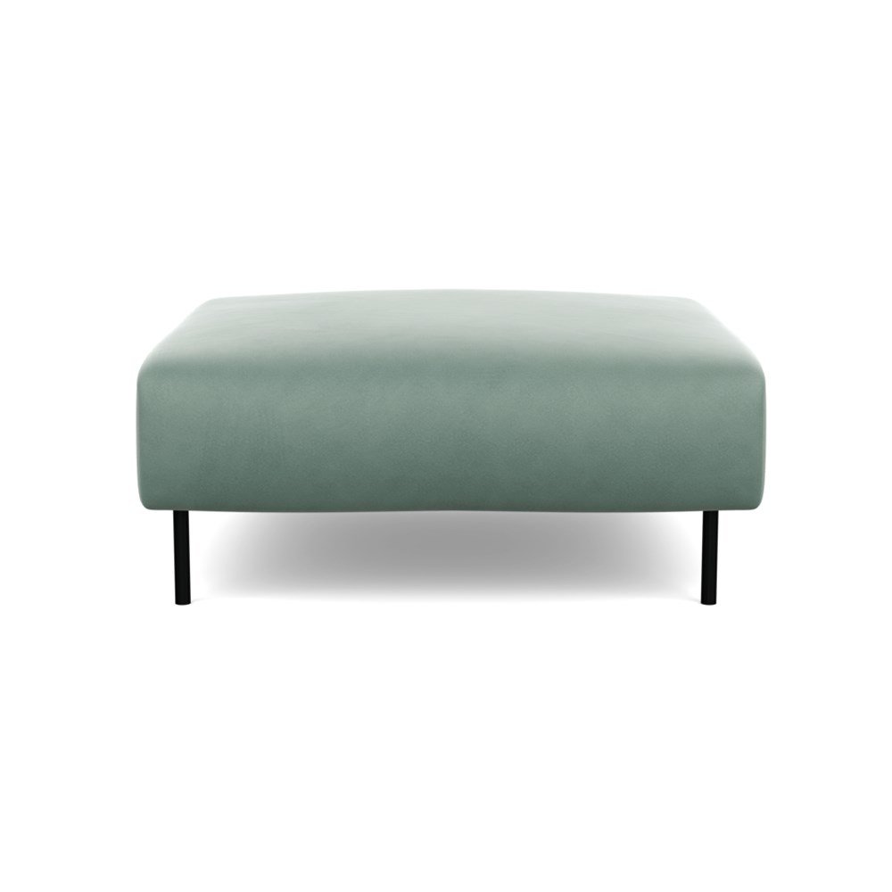 Heal's Luna Ottoman Marylebone Velvet Mint Black Feet