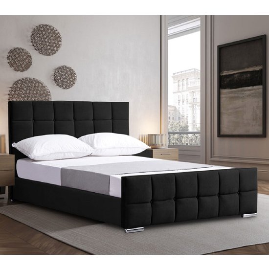 Manitou Plush Velvet Super King Size Bed In Black