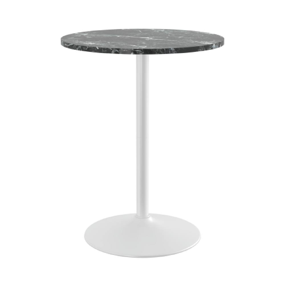 netfurniture Richmond White Bar Table 96cm Black Marble