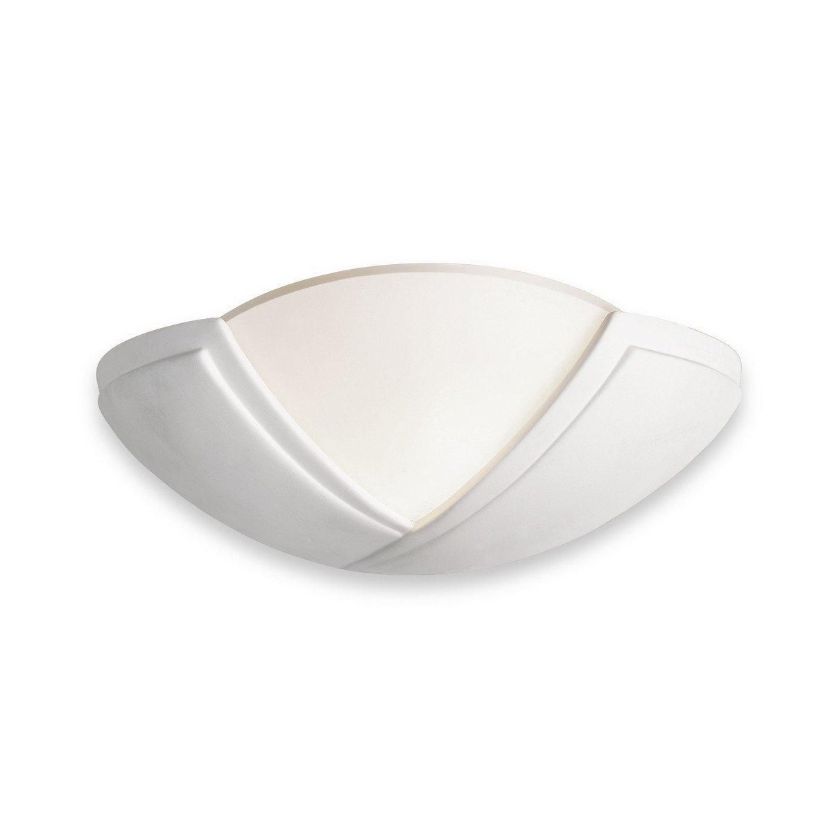 Netlighting Ceramic 1 Light Indoor Wall Uplighter 100W Unglazed Acid White Glass E27 in Clear