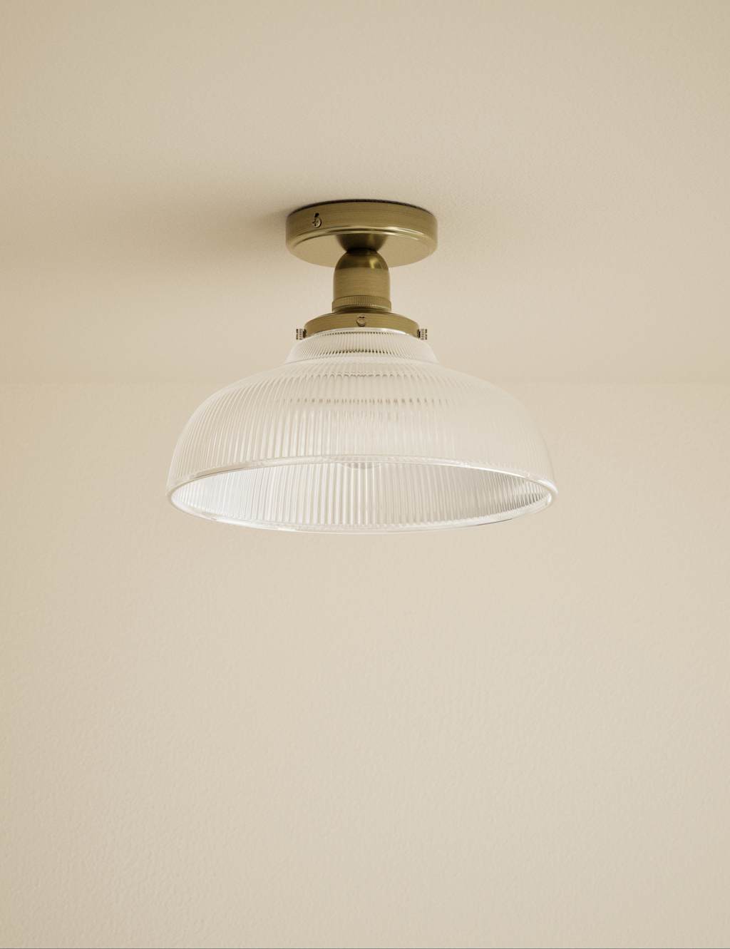 M&S Florence Flush Ceiling Light Antique Brass