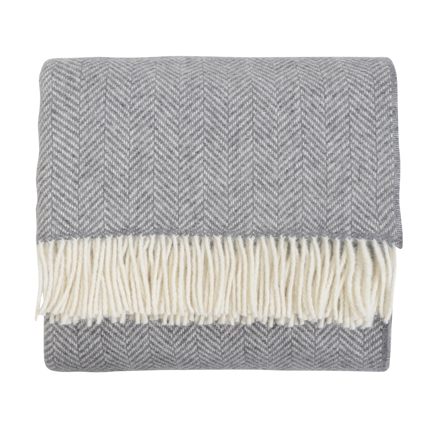 Heal's Merino & Cashmere Herringbone Throw Grey