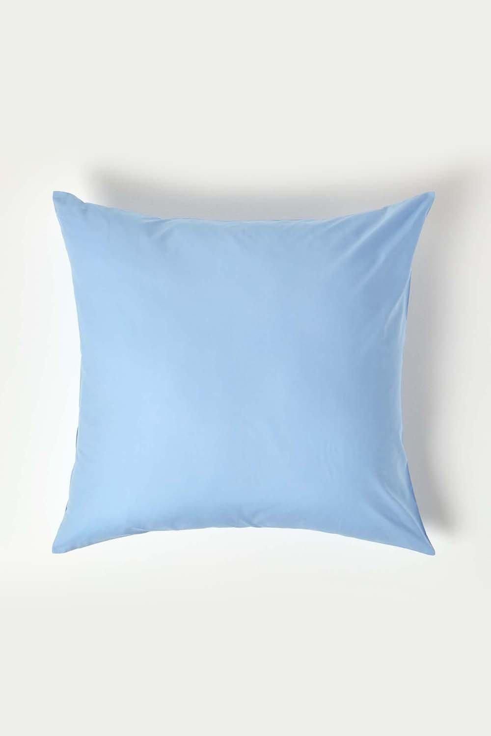 Homescapes Continental Egyptian Cotton Pillowcase 200 TC, 80 x 80 cm in Blue