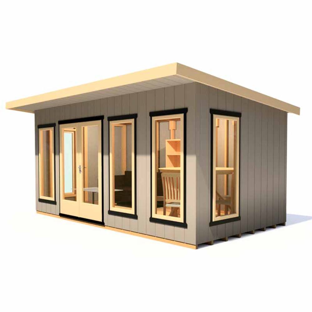 Shires Cali 16x8 ft Pent & Storage Garden Office - L334xW509.4xH246.1 cm in Light Brown 5
