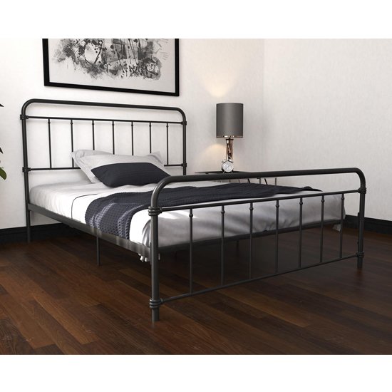 Wallace Metal King Size Bed In Black
