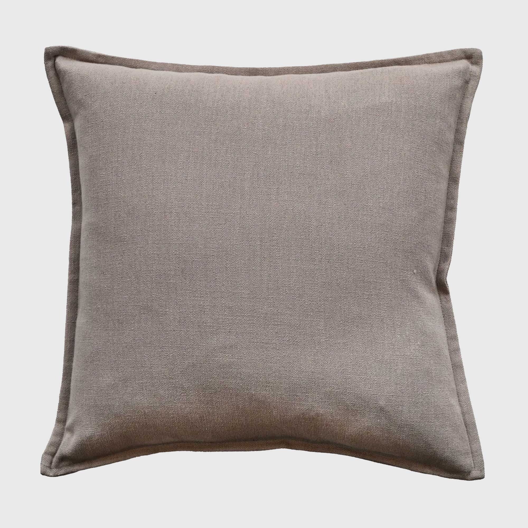 Taupe Border Cushion, Square Polyester | Barker & Stonehouse