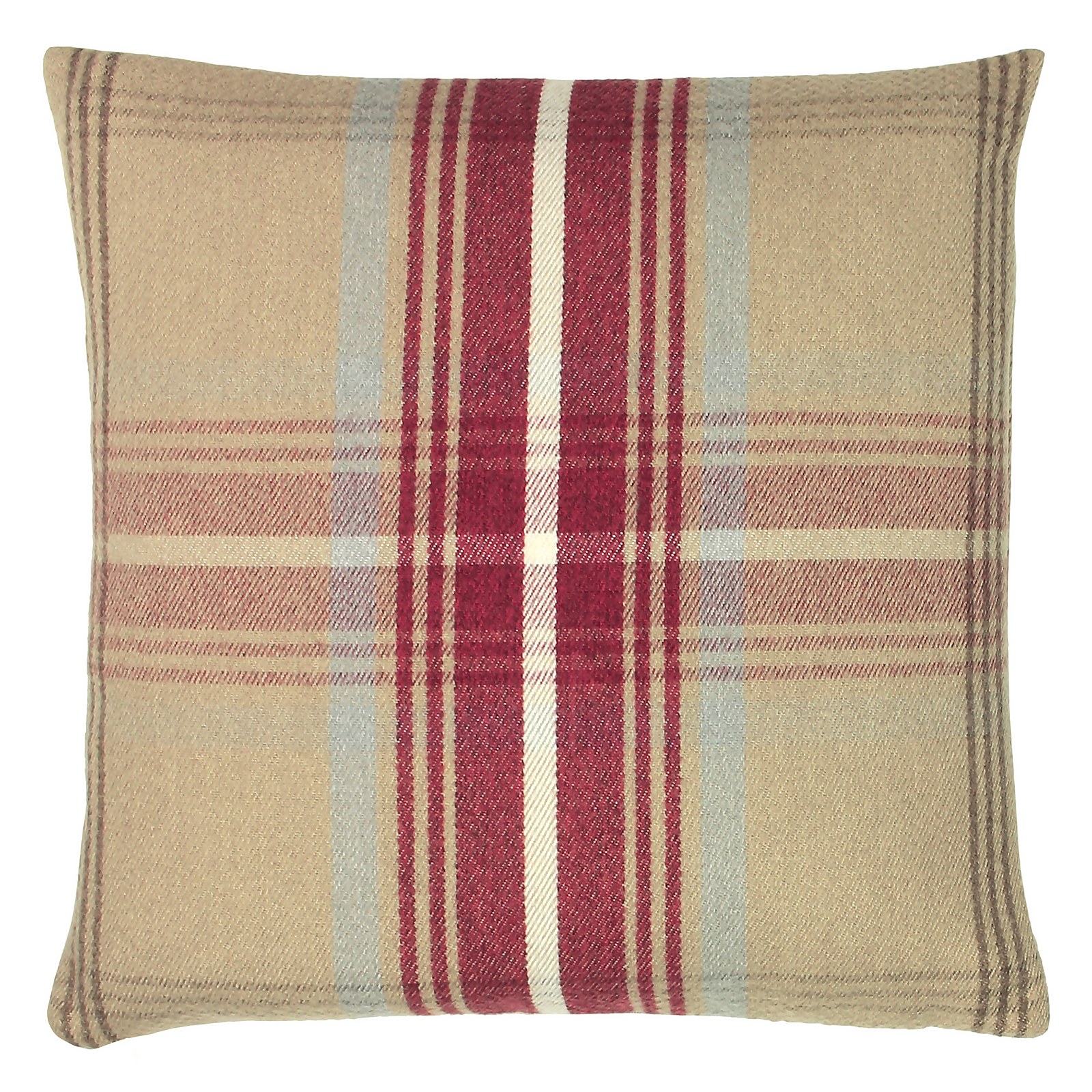 Woven Check Cushion - 43x43cm - Red