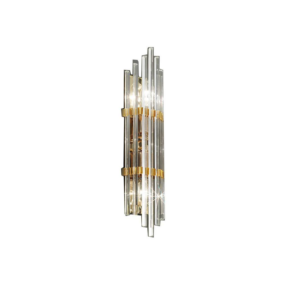 Netlighting Ontario Lifestyle Crystal Wall Light Polished Gold 2x E14