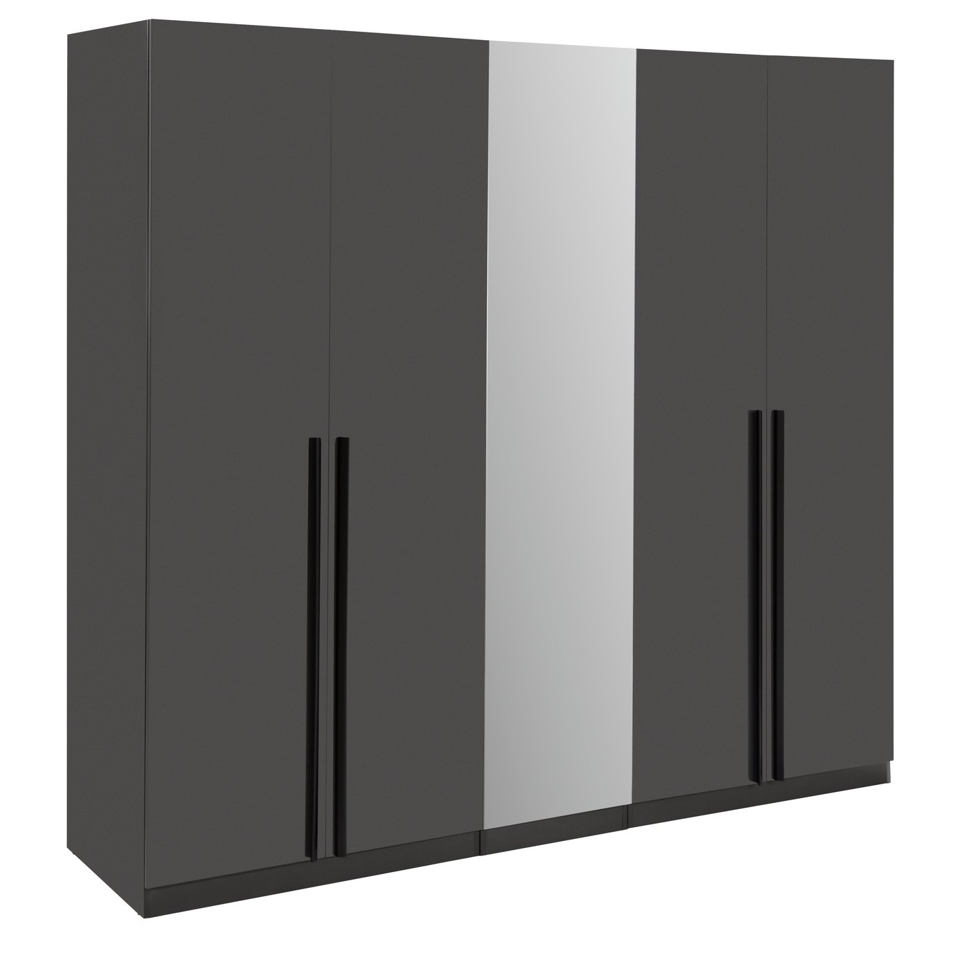 Habitat Munich 5 Door Mirror Wardrobe - Anthracite