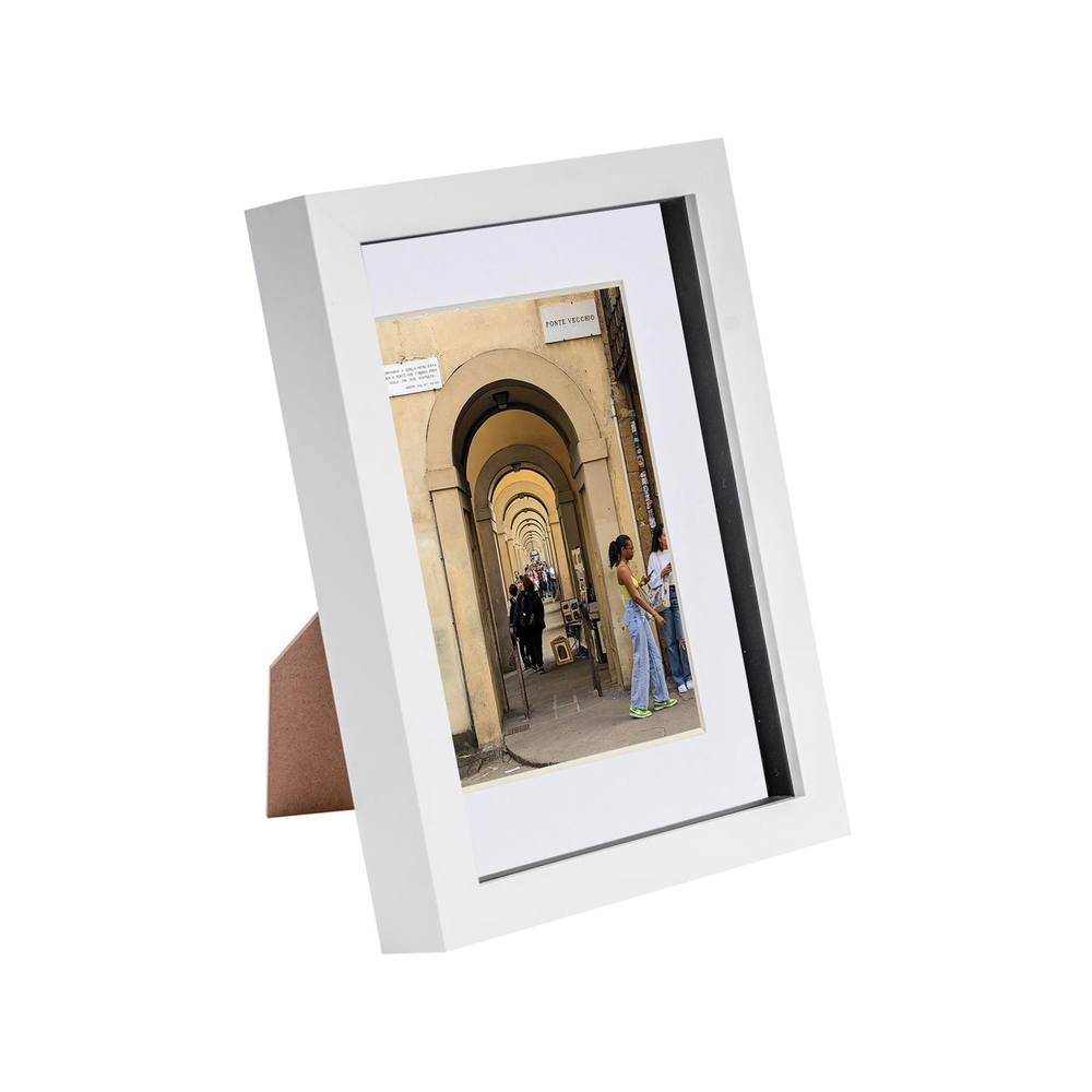 Nicola Spring 3D Box Photo Frame with 4" x 6" Mount - A5 (6" x 8") - White Mount