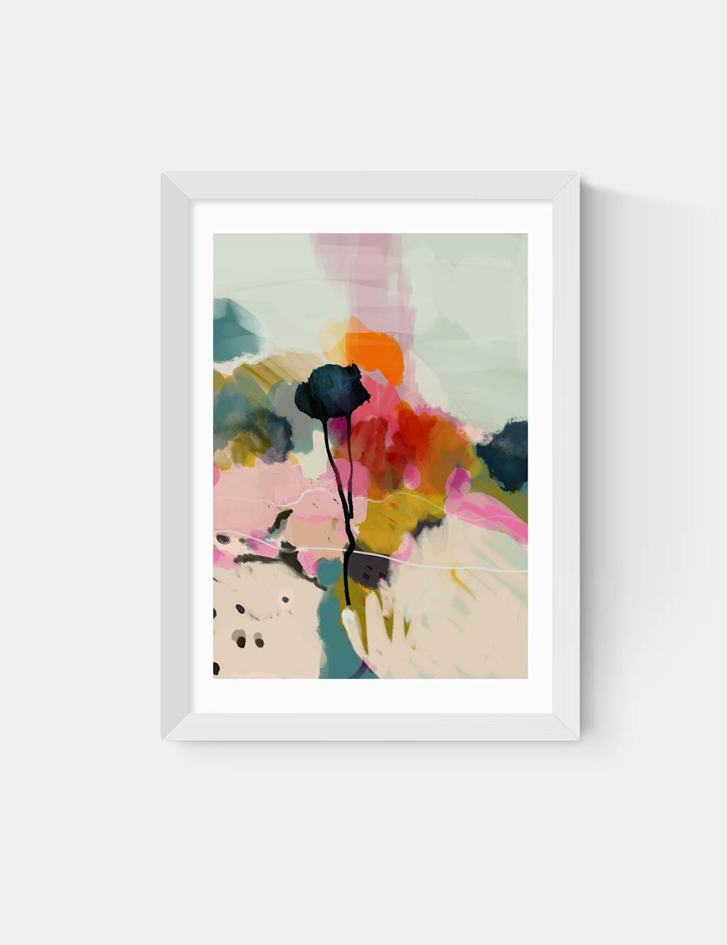 East End Prints Paysage Abstract Framed Art Print White