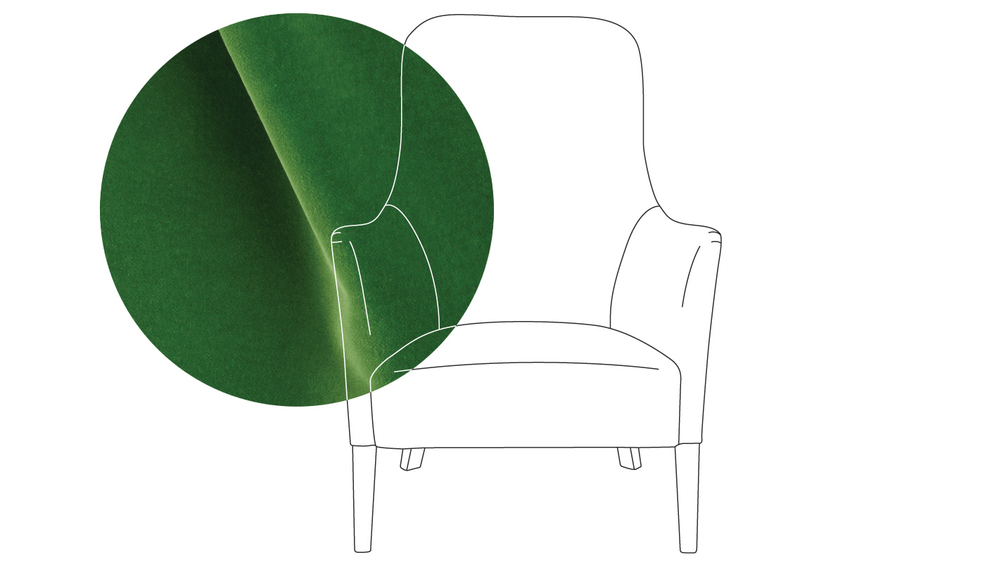 Pinch Pendel Armchair Varese Velvet Emerald Oak Feet