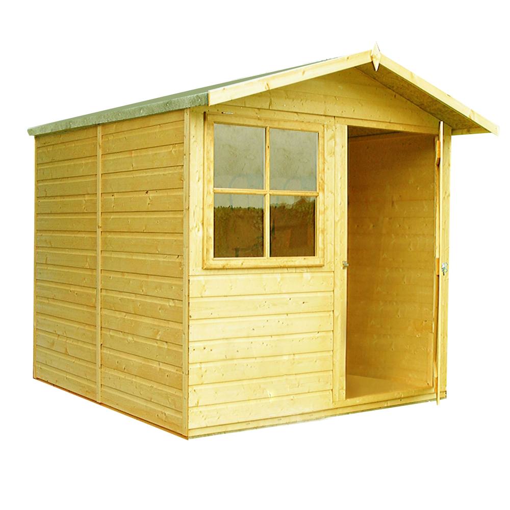 Shires Abri Single Door Tongue & Groove Garden Shed Workshop Approx 7x7 ft in Brown 5