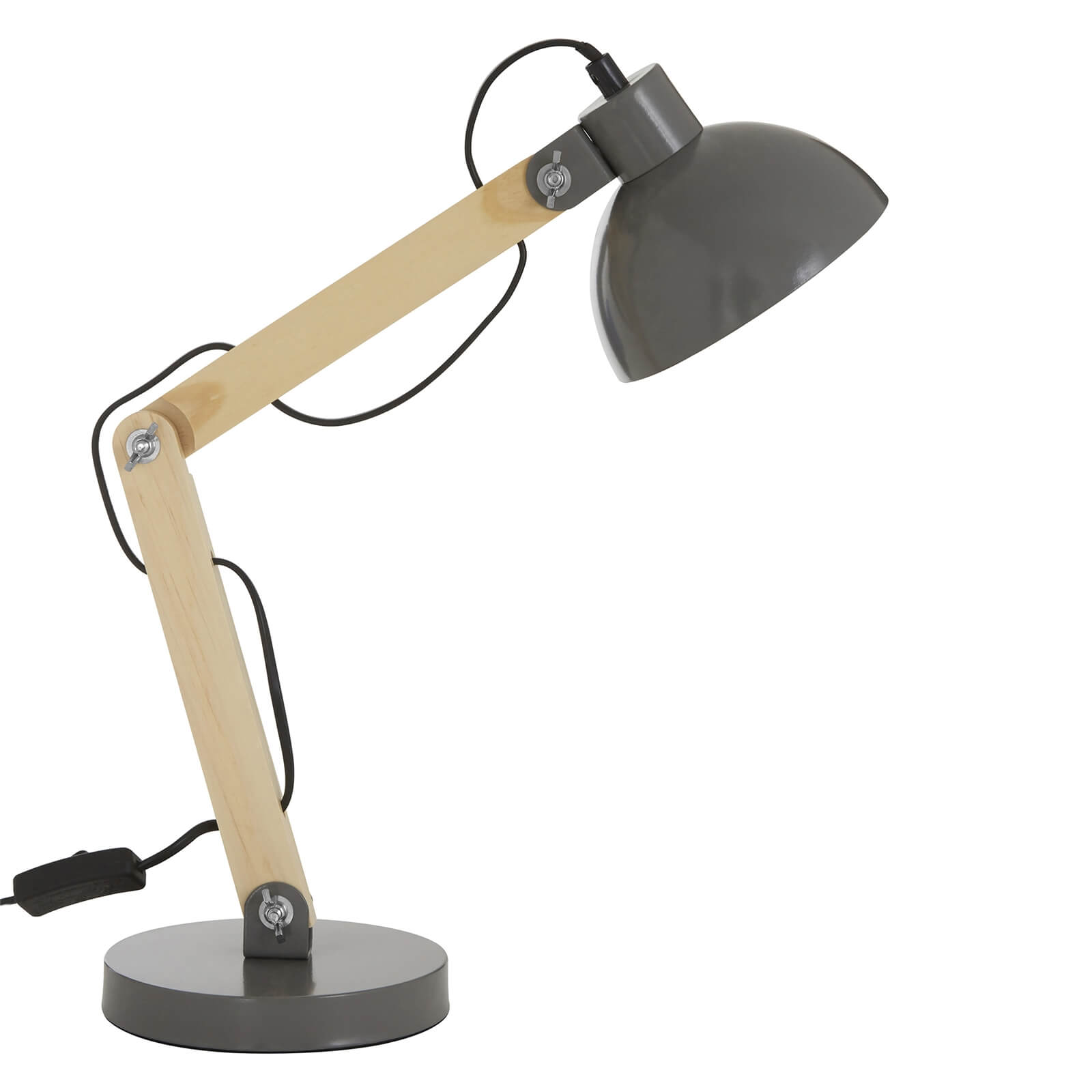 Blake Grey Wood & Metal Table Lamp