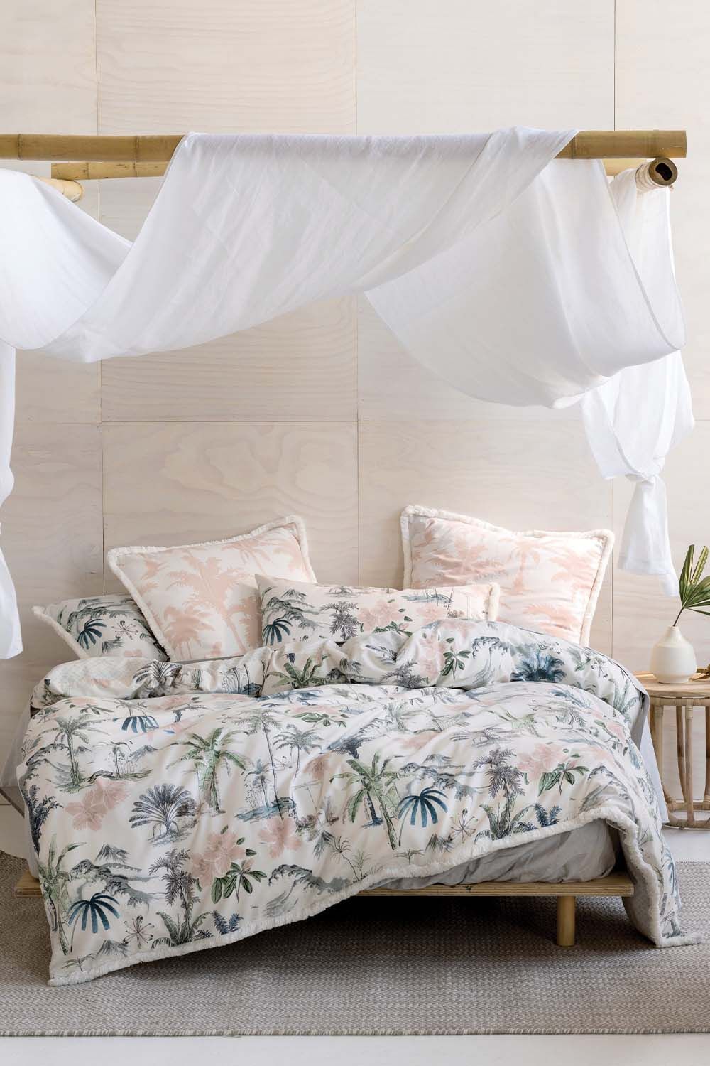 Linen House Luana Floral Fringed Duvet Cover Set