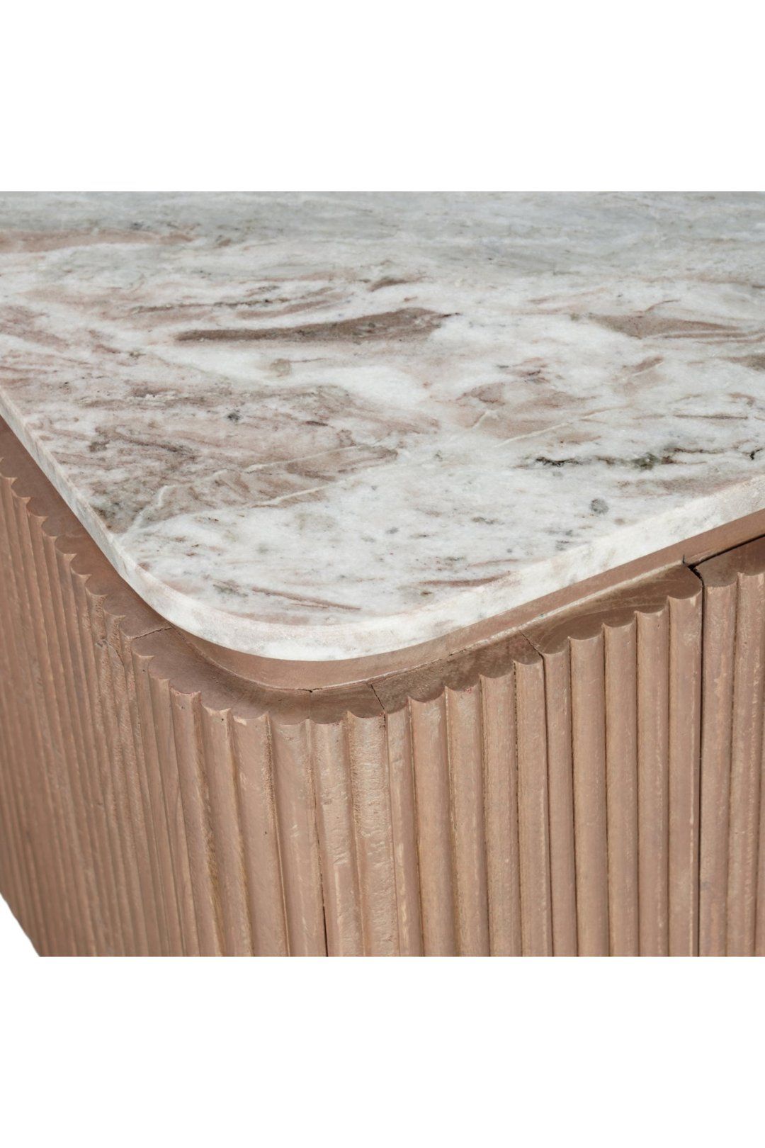 IH Design Bundi Natural Marble & Wood Large Tv Cabinet in Brown 6