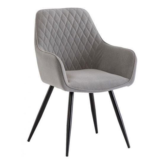 Toronto Matt Velvet Dining Armchair In Grey