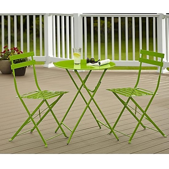 Cosco Steel Set Of 3 Bistro Patio Set In Green