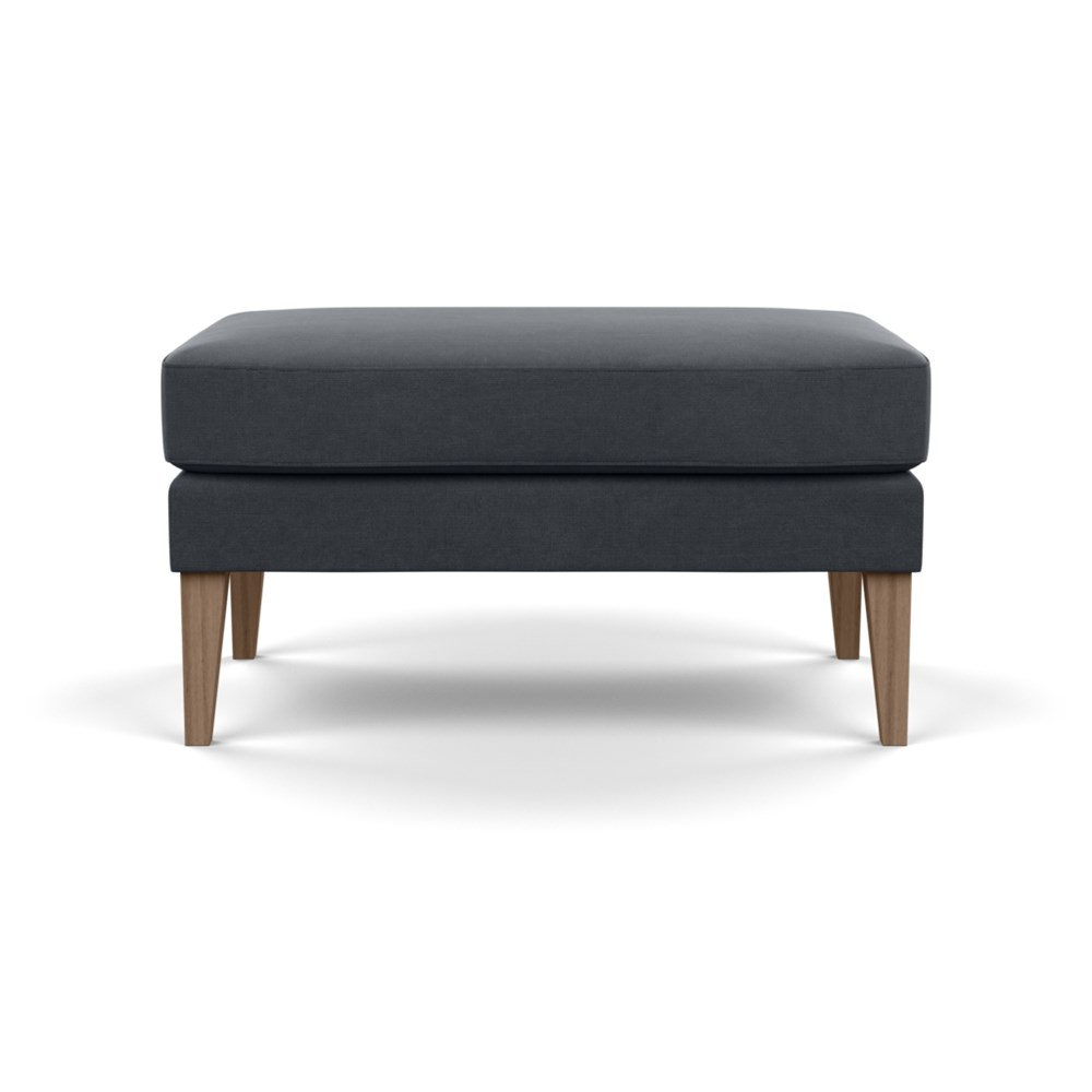 Heal's Richmond Ottoman Linen Dark Grey Tinted Ash Feet