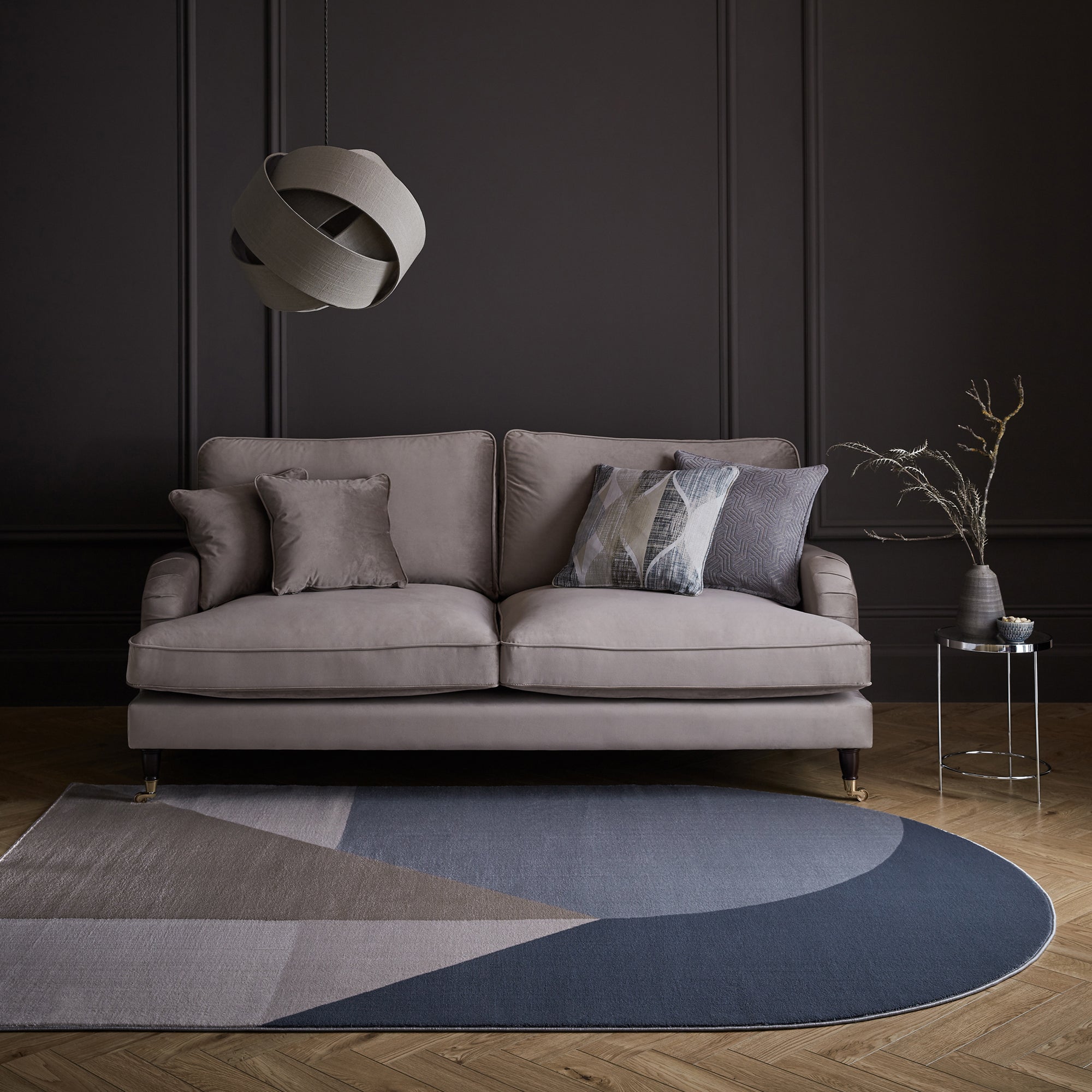 Gabriel Shaped Rug Blue and Brown