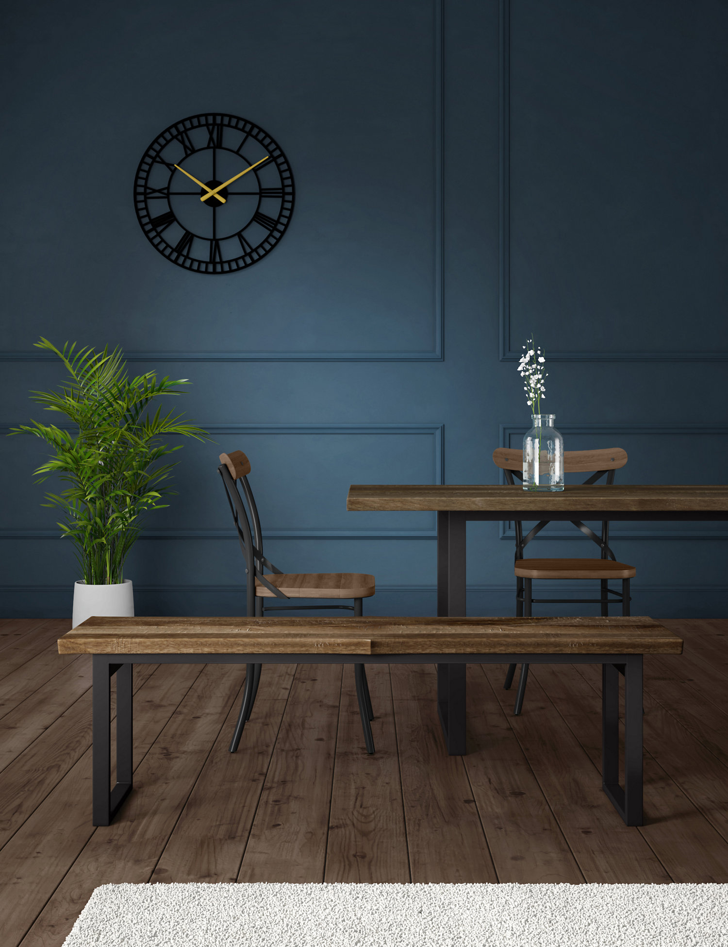 M&S Sanford Live Edge Dining Bench