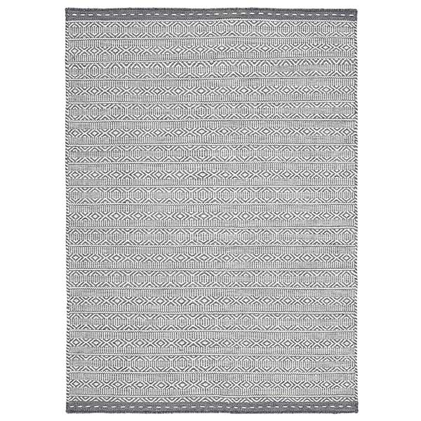 Knox Hand Woven Rug - In Grey - 73% Wool, 14% Cotton, 9% Polyester & 4% Viscose - Various Sizes Available