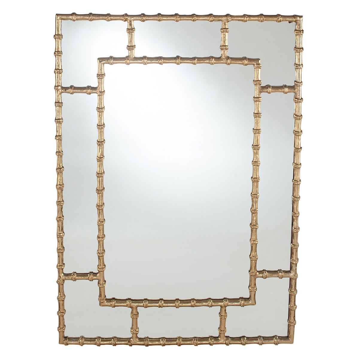 Metal Bamboo Mirror, Gold