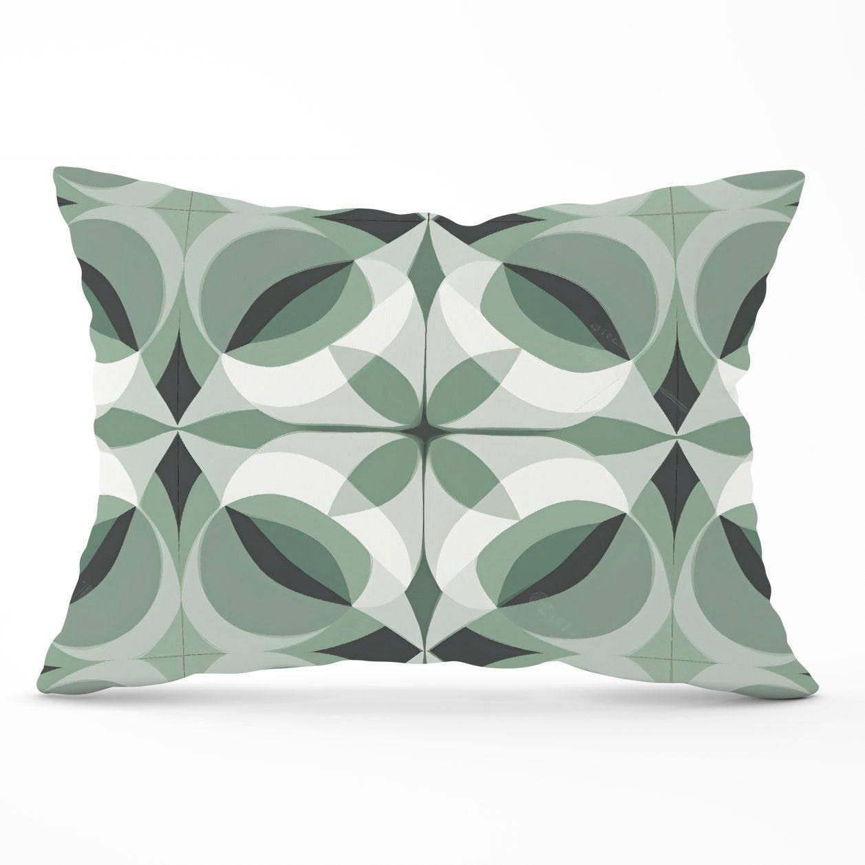 Warren Reed - Designer Geometric Green Grey Cushions