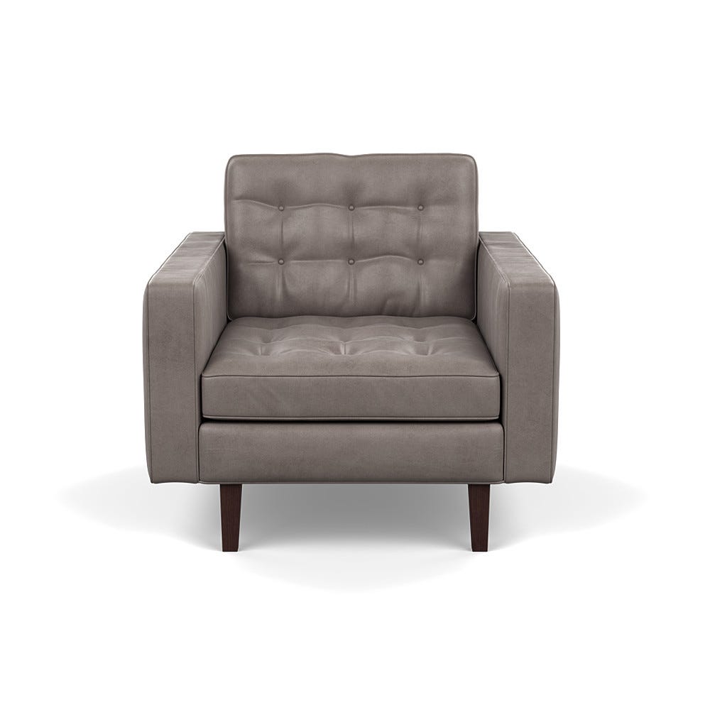 Heal's Hepburn Armchair Daino Leather Elephant Black Feet