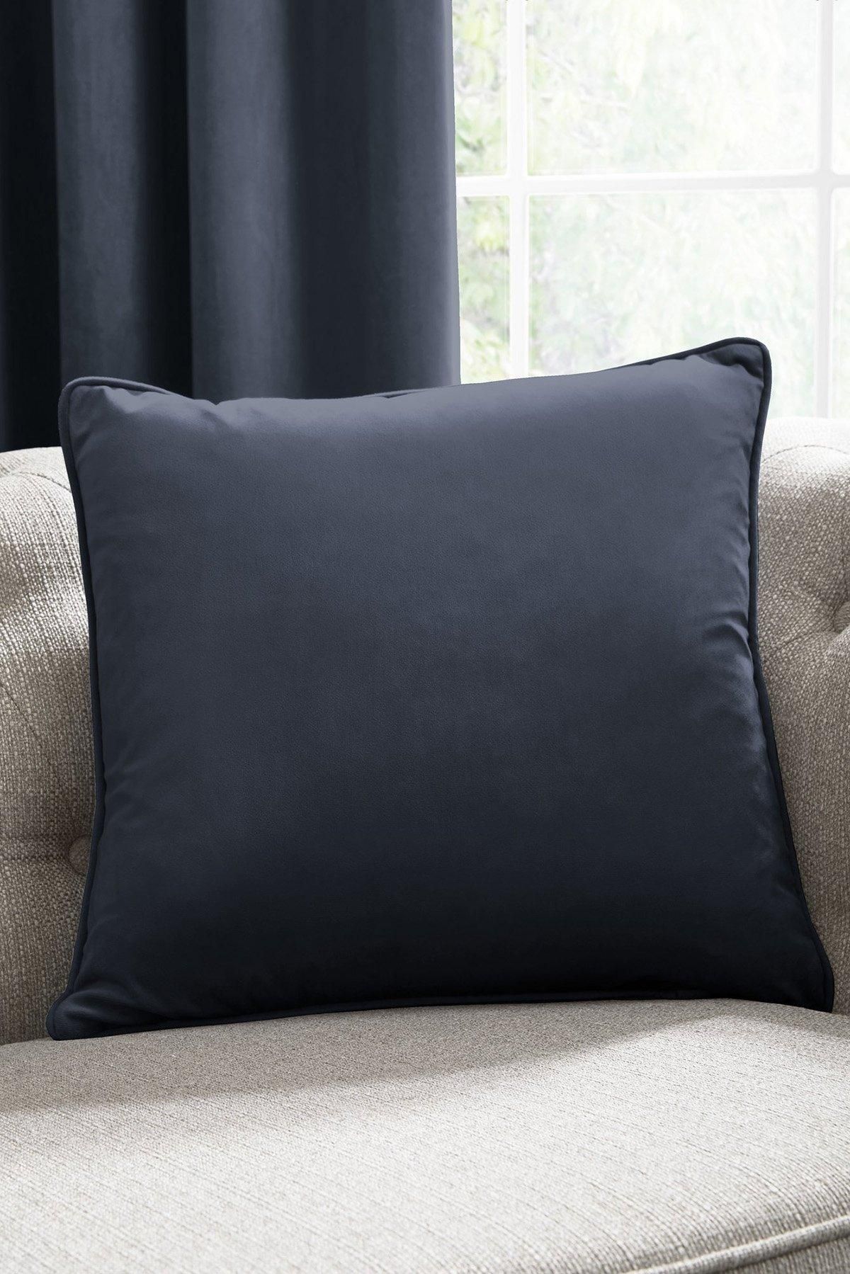 Laurence Llewelyn-Bowen 'Montrose' Luxury Filled Plain Velvet Cushion in Navy