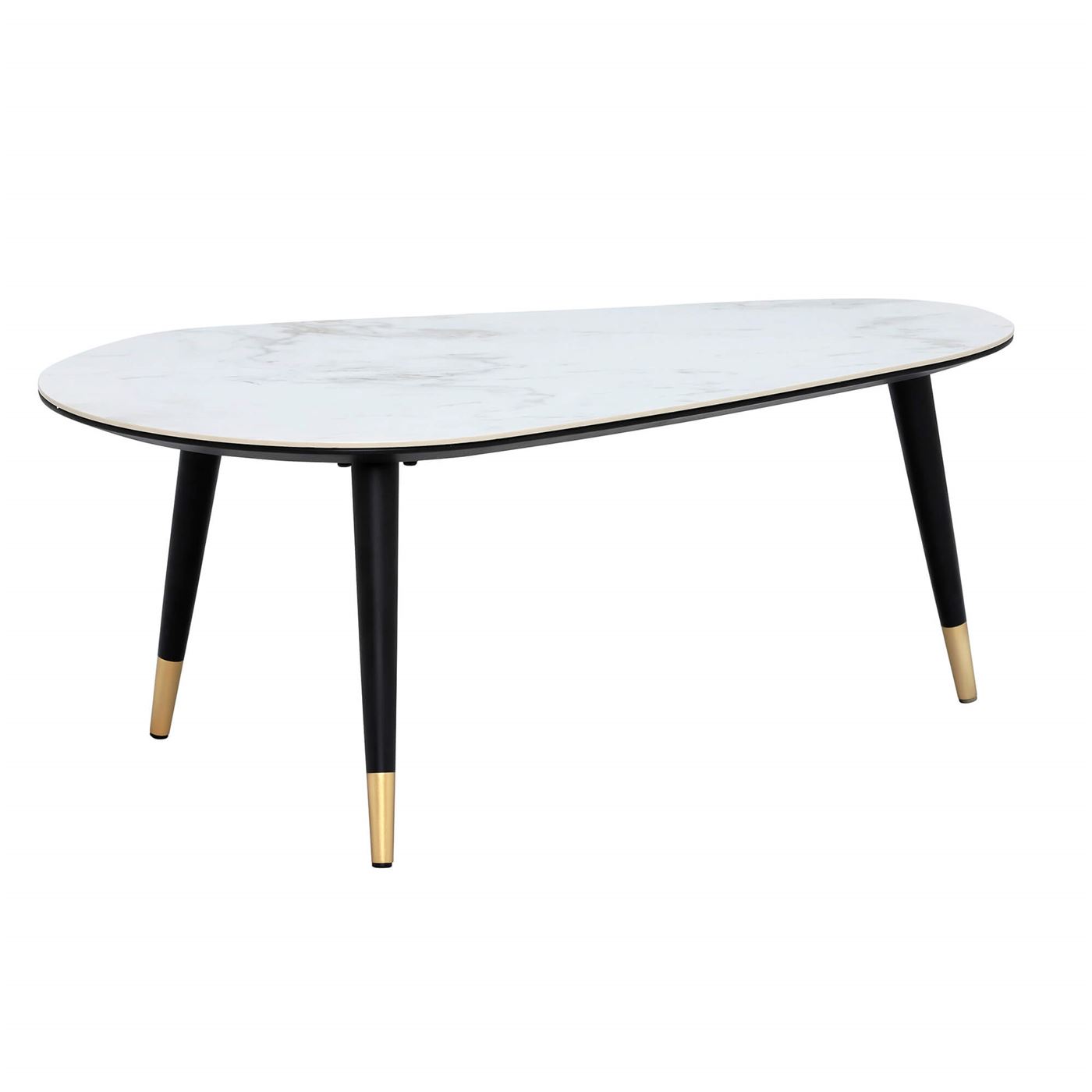 Parian Coffee Table, Matt Black and White Ceramic