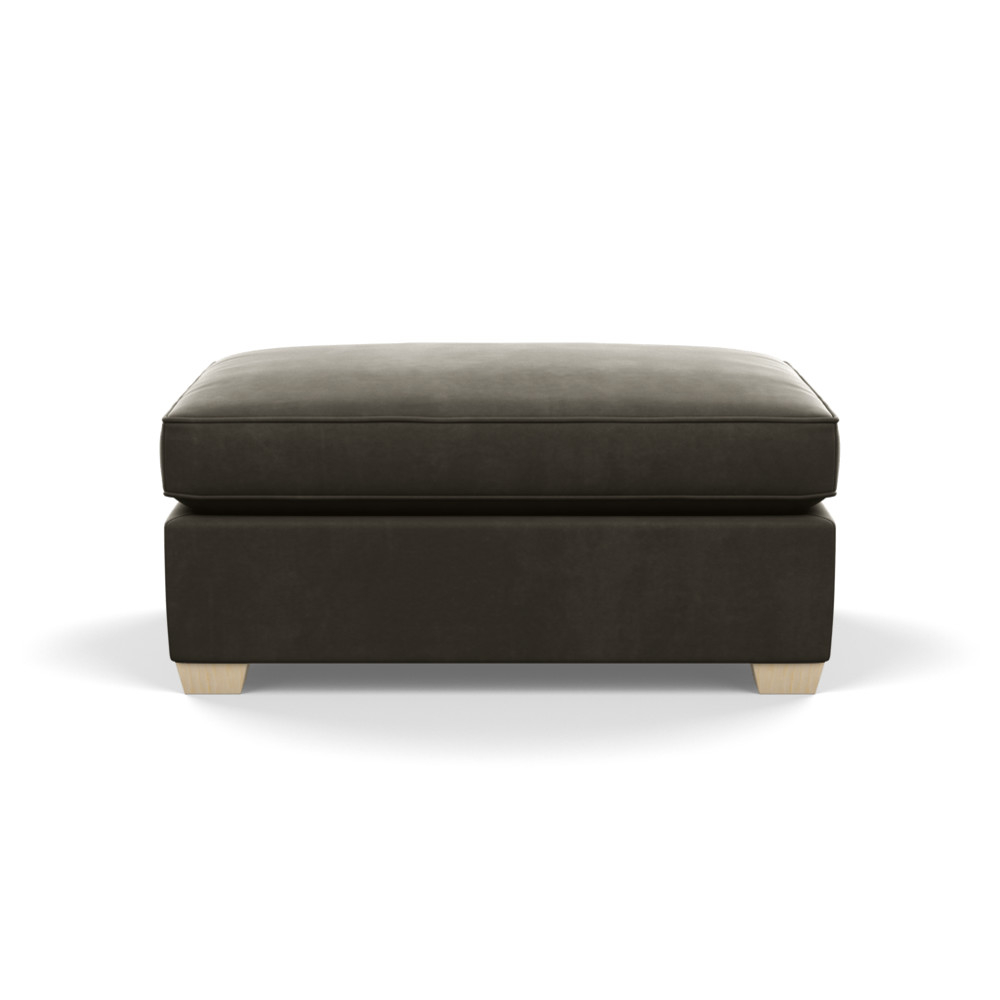 Heal's Torino Footstool Velvet Charcoal Natural Ash Feet
