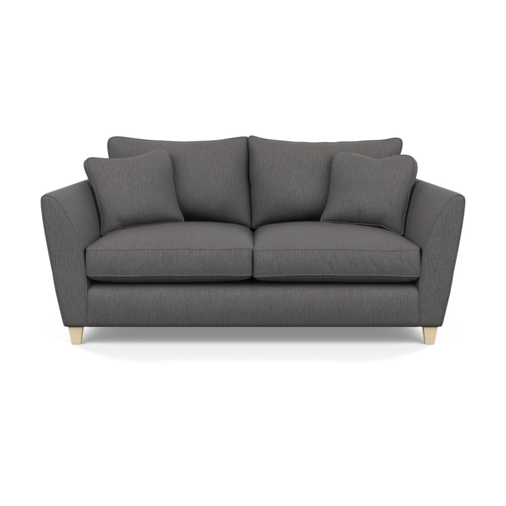 Heal's Torino 3 Seater Sofa Smart Linen Grey Natural Ash Feet