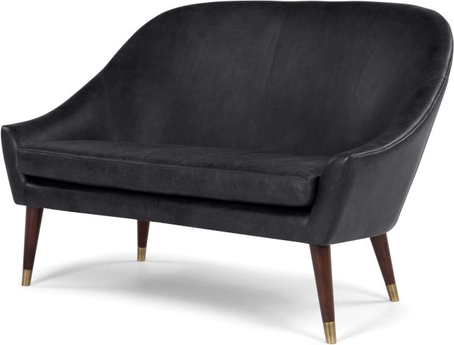 Seattle 2 Seater Sofa, Black Premium Leather