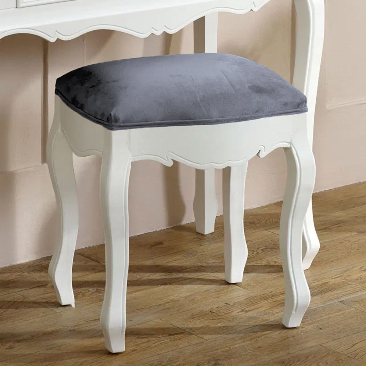 Melody Maison White Dressing Table Stool - Victoria Range