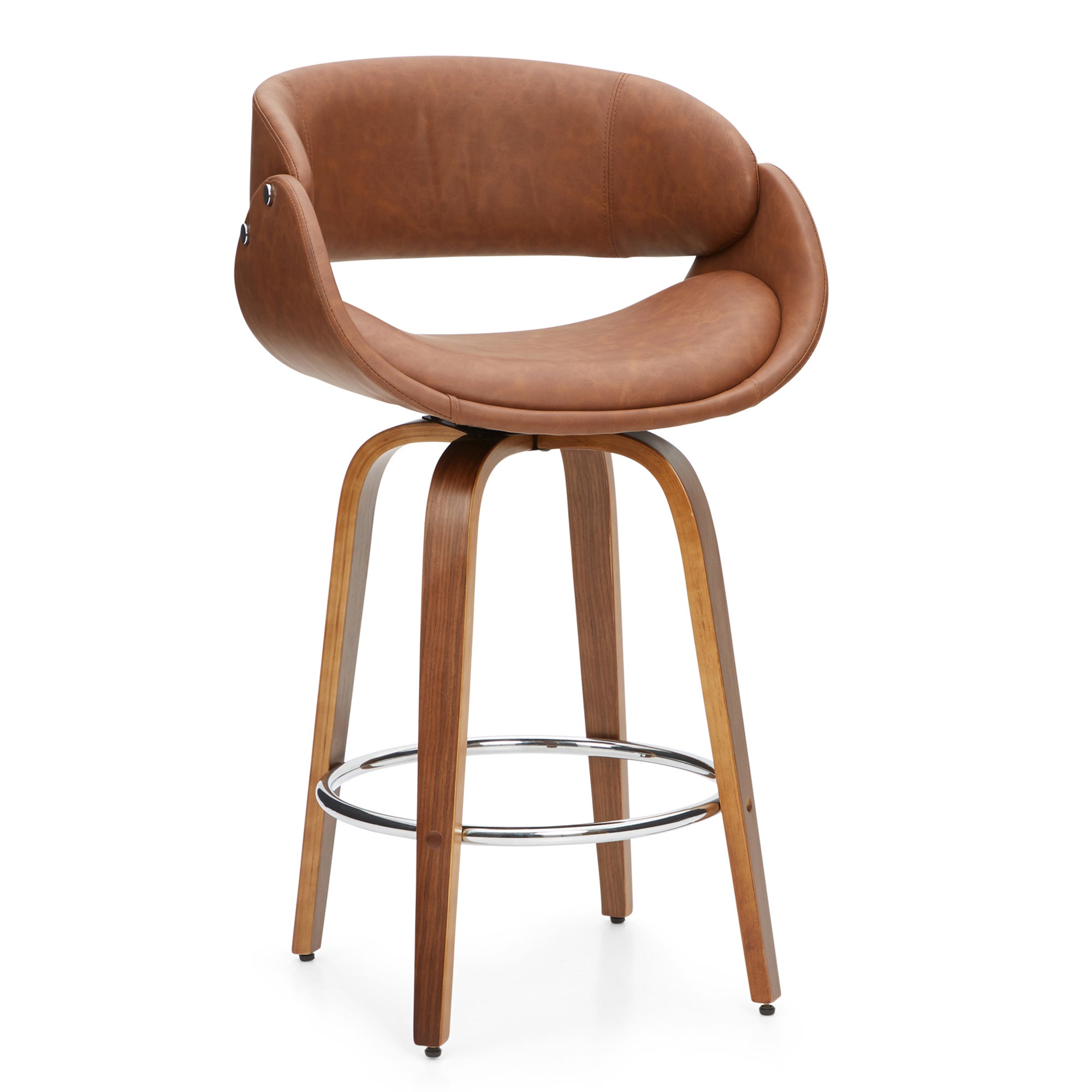Torcello Bar Stool Tan PU Leather Tan