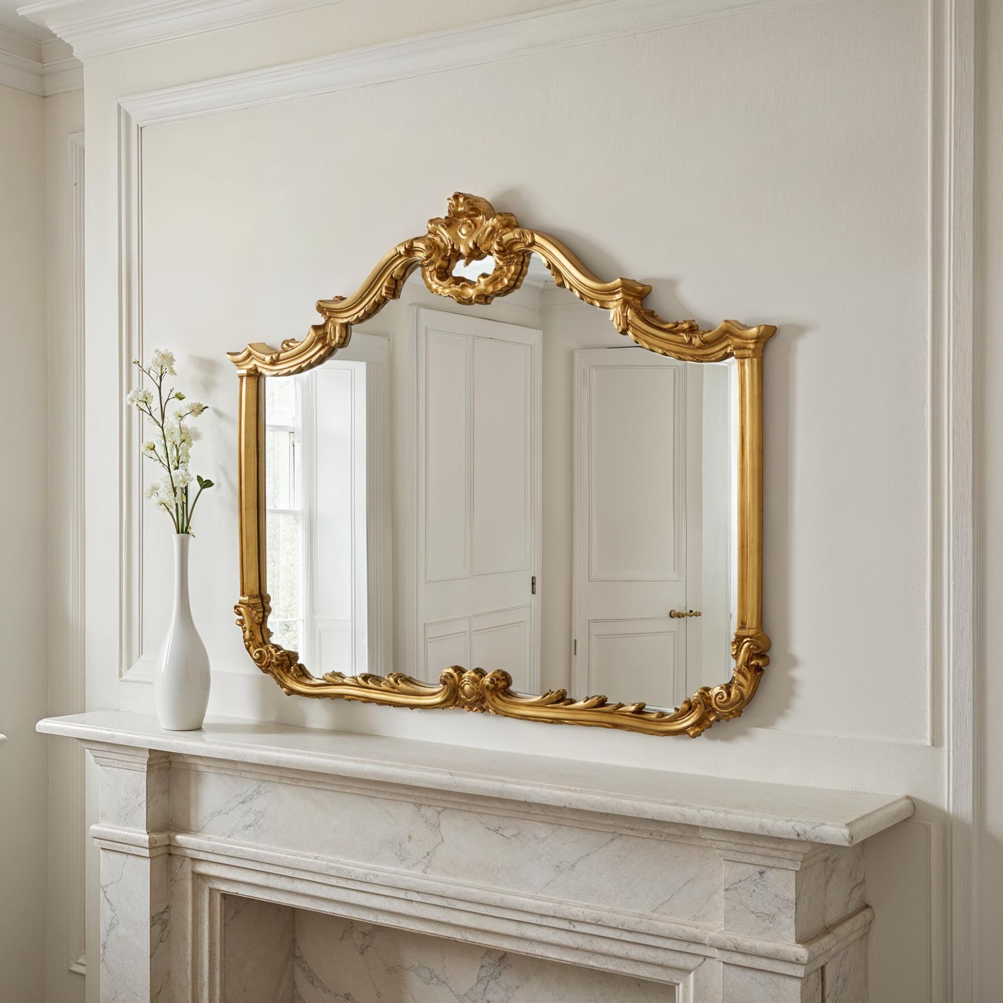 Yearn Mirrors Carved Landscape mirror Gold 122(w)x104cm(h) 3