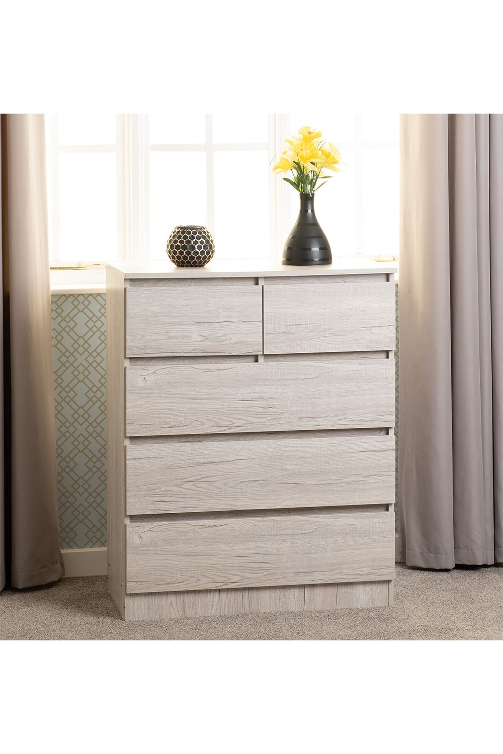 Seconique Malvern 3+2 Drawer Chest in Grey