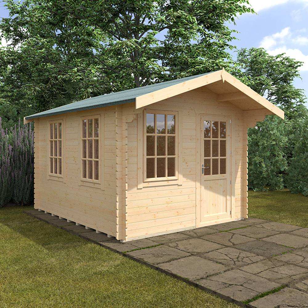 Buttercup Farm 12x10 The Carrington 28mm Cabin - L355 x W295 x H261.6 cm in Natural 2